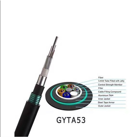 GYTA53単モード光ファイバケーブル4-288の中心の屋外の装甲直接埋められた光ファイバケーブルの工場直売