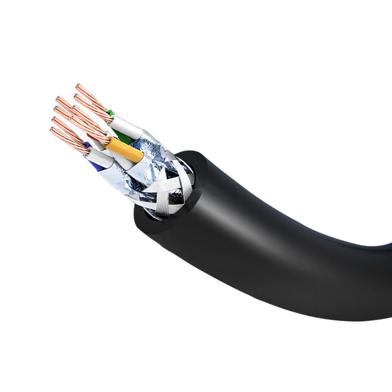 黒い安定した1M 2Mは3M 5M 10M 24AWG 4 Cat7パッチ・コードを組み合わせる