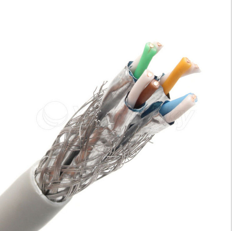 Alは0.58mmのコンダクターのHDPEポリ塩化ビニールの絶縁材SFTP Cat6aケーブル、イーサネットCat6aケーブルを失敗させる