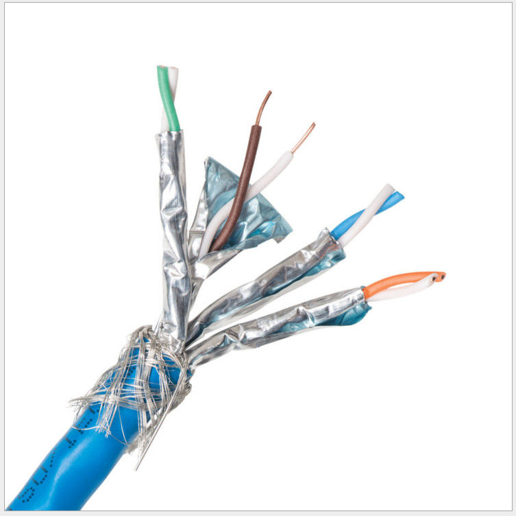Alは0.58mmのコンダクターのHDPEポリ塩化ビニールの絶縁材SFTP Cat6aケーブル、イーサネットCat6aケーブルを失敗させる