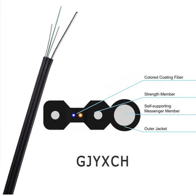 FTTH G652の単一モード2の中心4の中心繊維ケーブル、繊維のイーサネット ケーブル