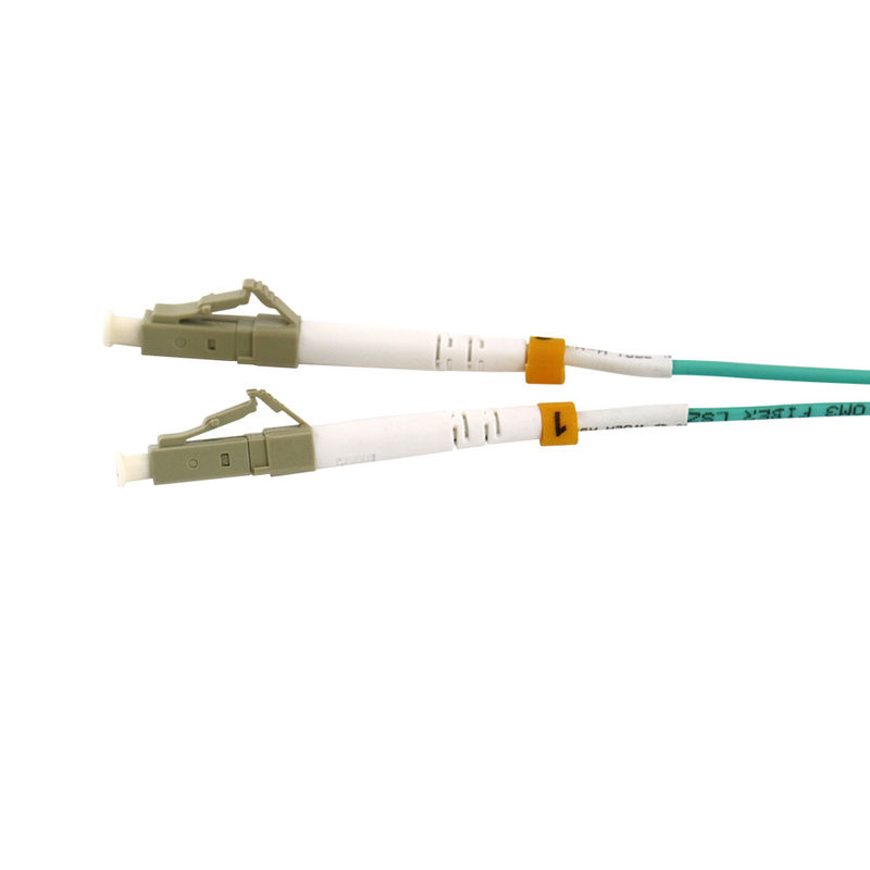 FTTH OM3 LC-LC-UPC 3mm 1mの二重繊維光学のパッチ・コードLSZH