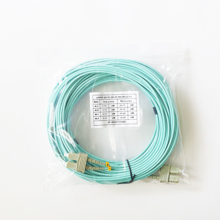 二重SC/UPC MM OM3 2.0mm/3.0mmの光ファイバーのパッチ・コード